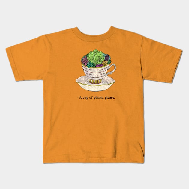 Cup of plants Kids T-Shirt by Bioshart